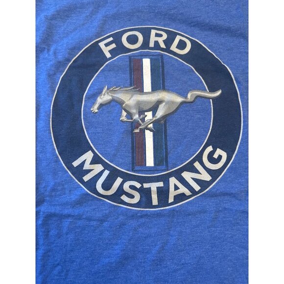 Ford Mustang Blue T-Shirt Large Official Licensed Product Cotton & Polyester - Picture 2 of 4